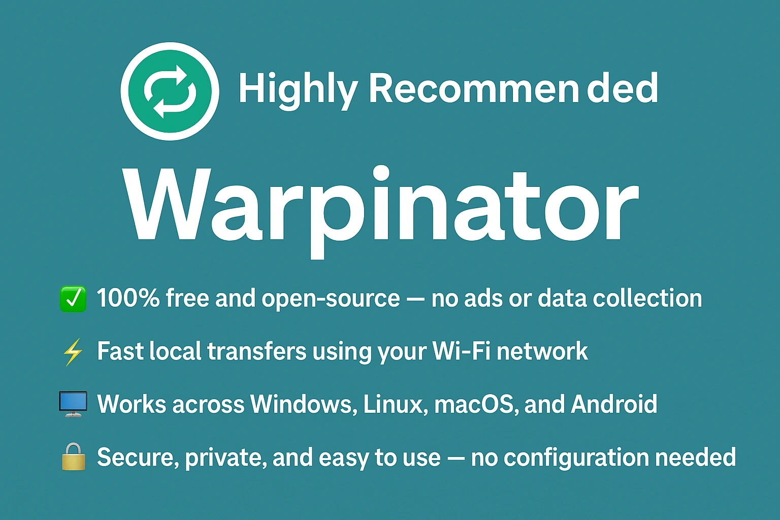 Warpinator banner for features